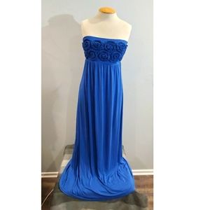 Design History Blue Strapless Maxi Dress